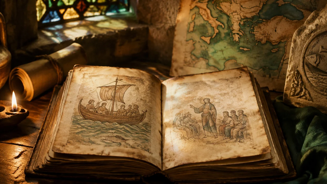 Illustration evoking the historical setting of early Christianity